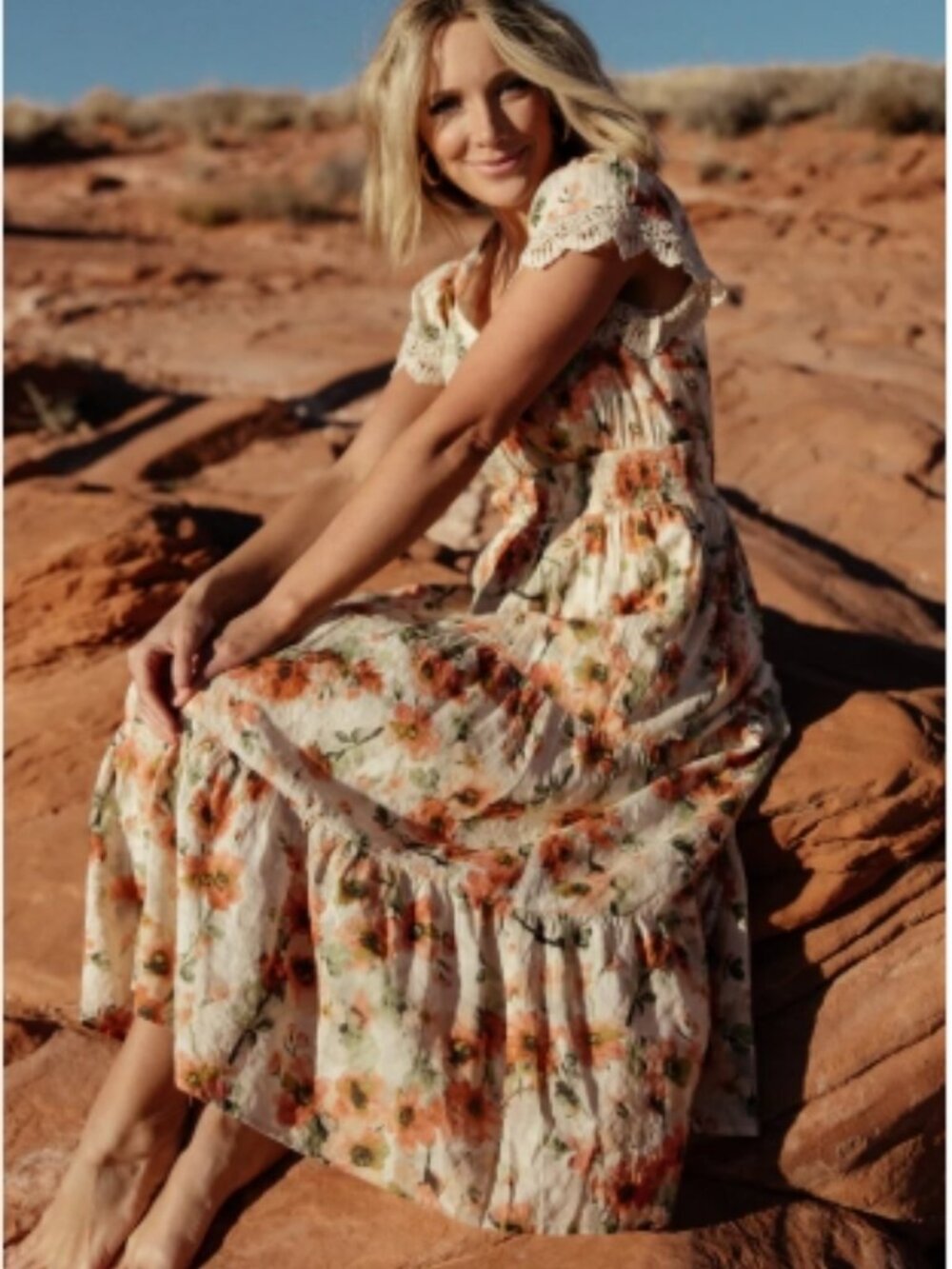 Like New! BALTIC BORN Aliyah Midi Dress Coral Floral in Size S - Picture 16 of 16